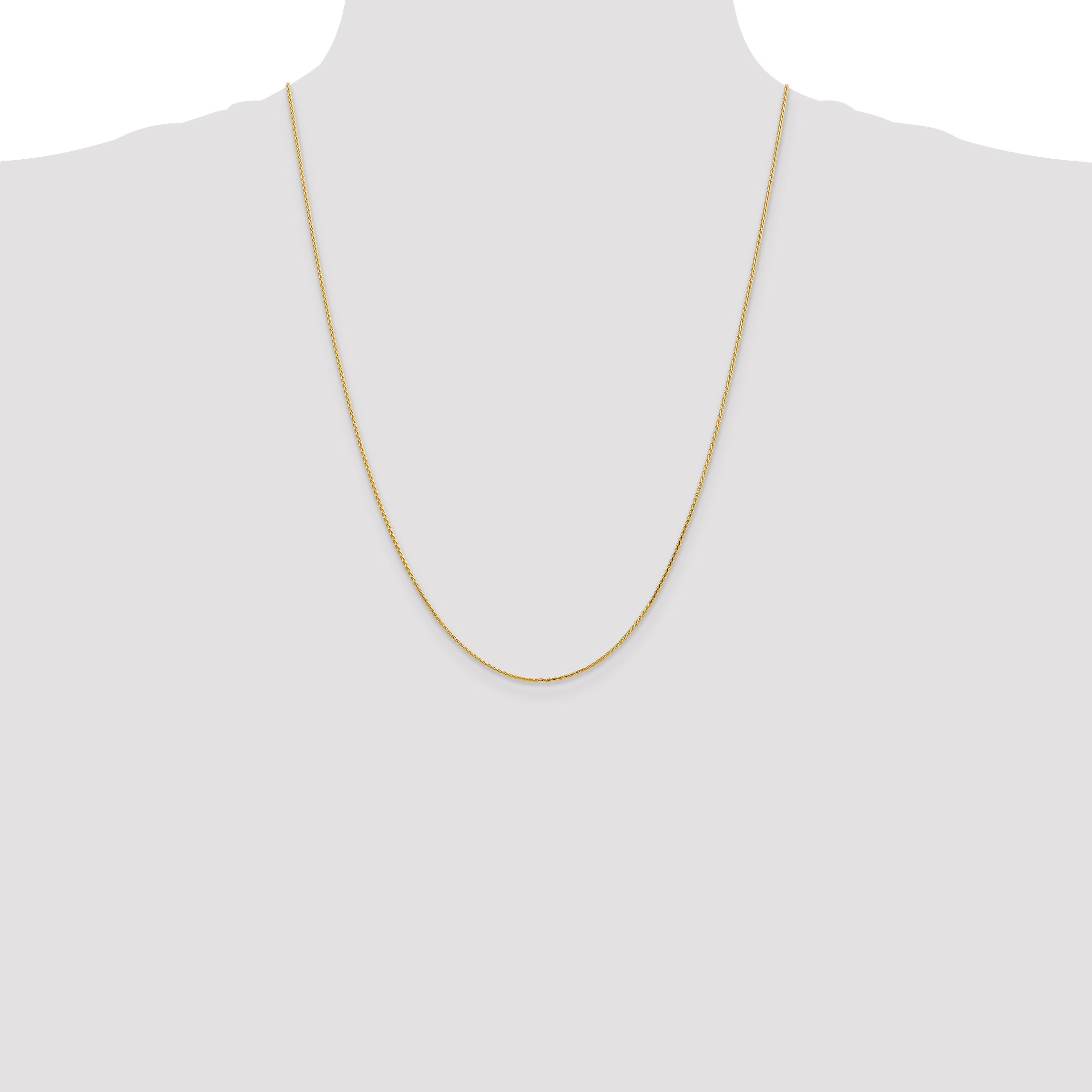 14K Yellow Gold 1mm Diamond-Cut Parisian Wheat With Lobster Clasp Chain Necklace