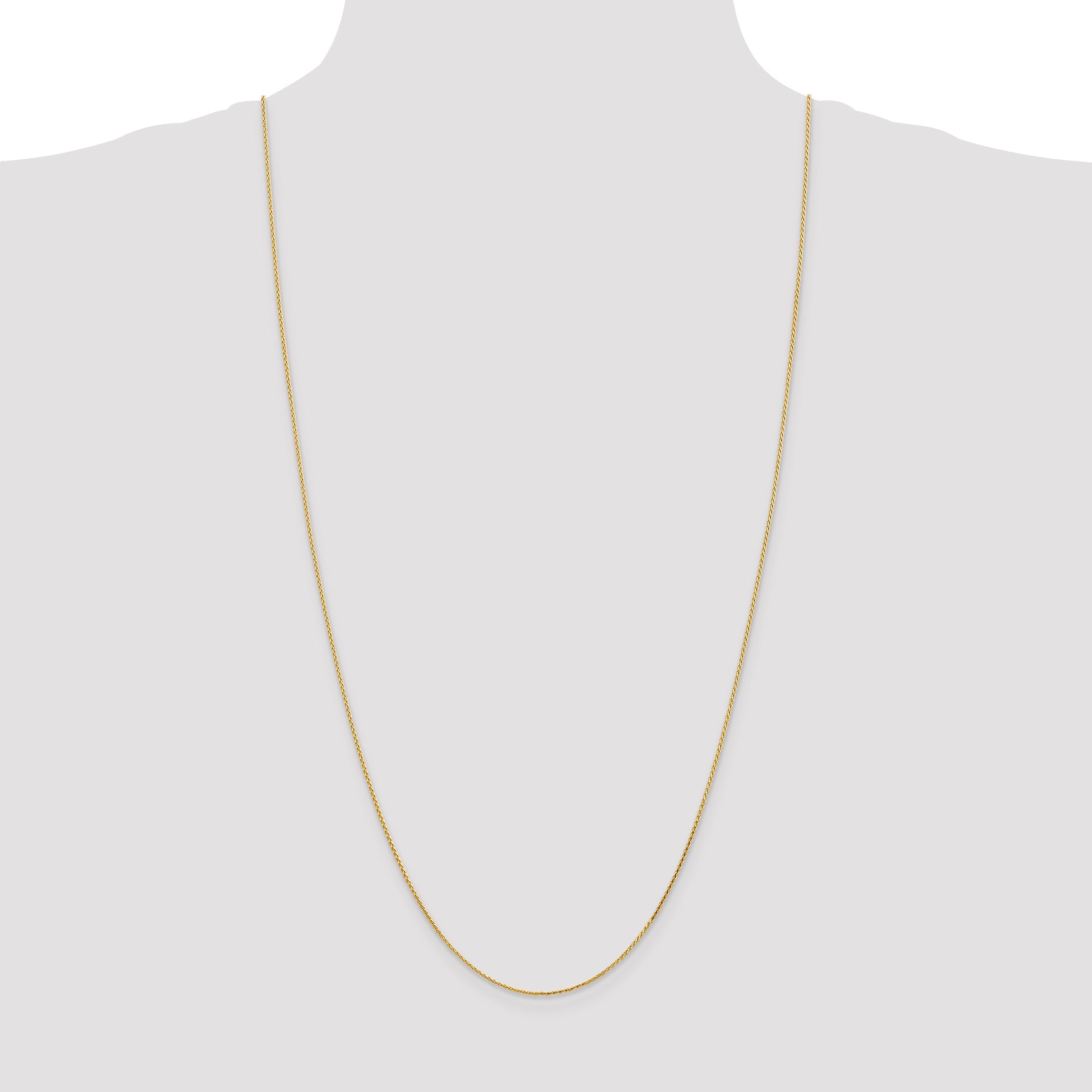 14K Yellow Gold 1mm Diamond-Cut Parisian Wheat With Lobster Clasp Chain Necklace
