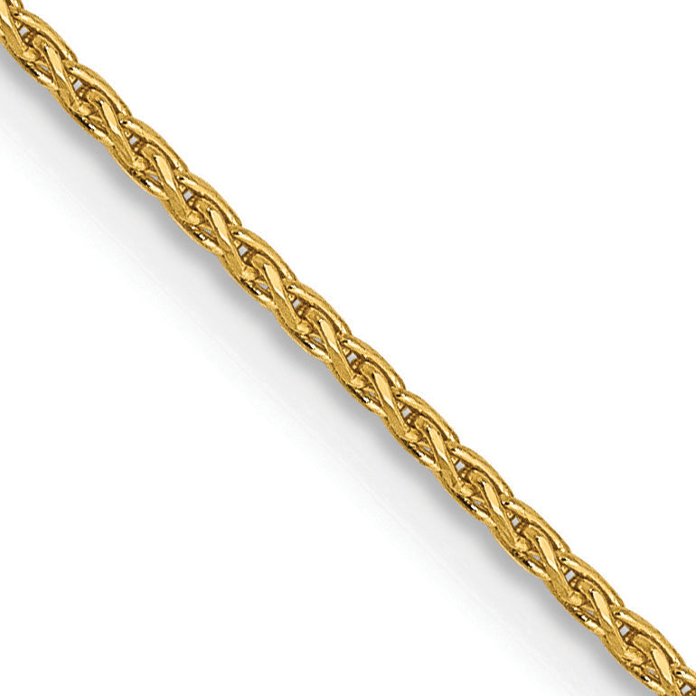 14K Yellow Gold 1mm Diamond-Cut Parisian Wheat With Lobster Clasp Chain Necklace