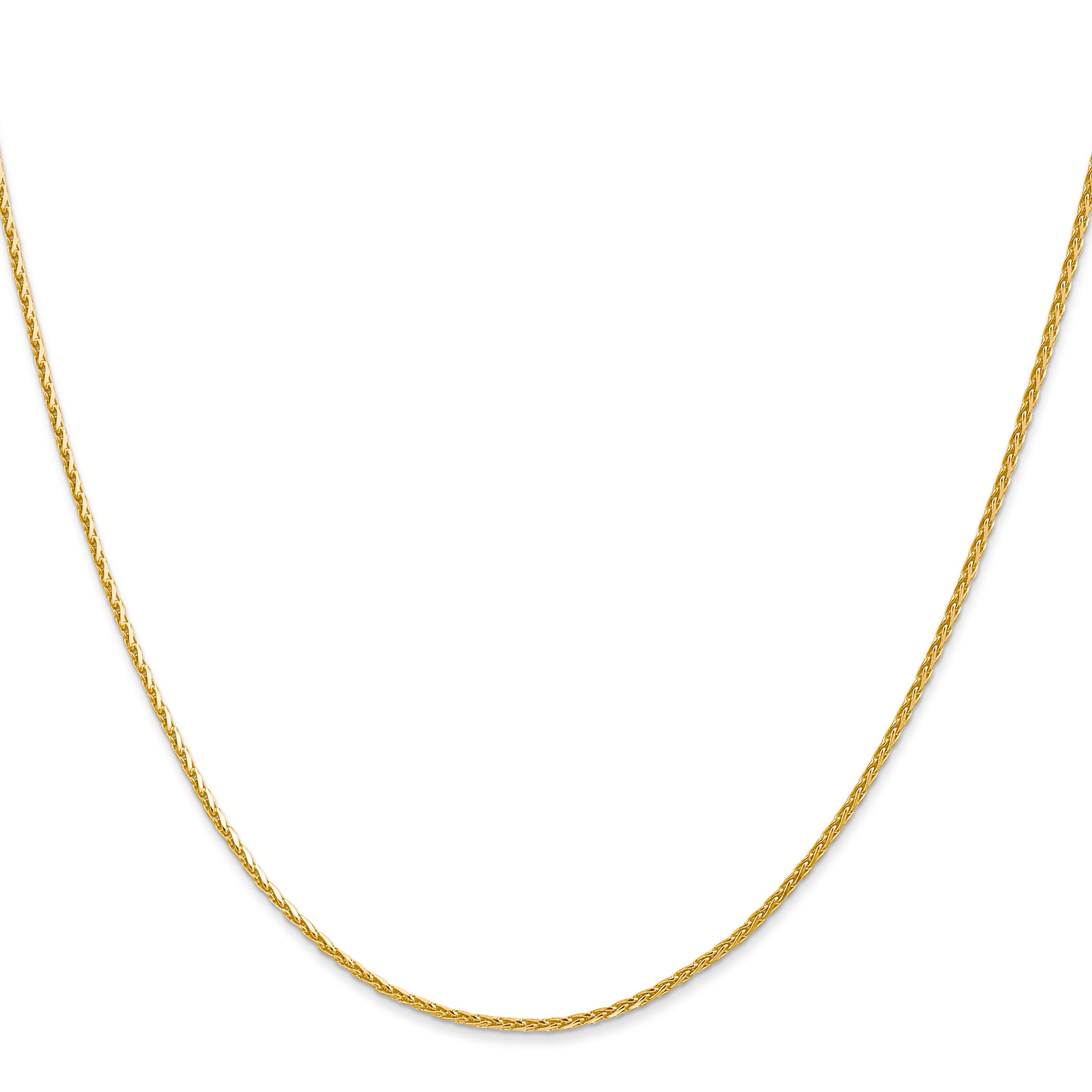 14K Yellow Gold 20 Inch 1.5mm Diamond-Cut Parisian Wheat With Lobster Clasp Chain Necklace