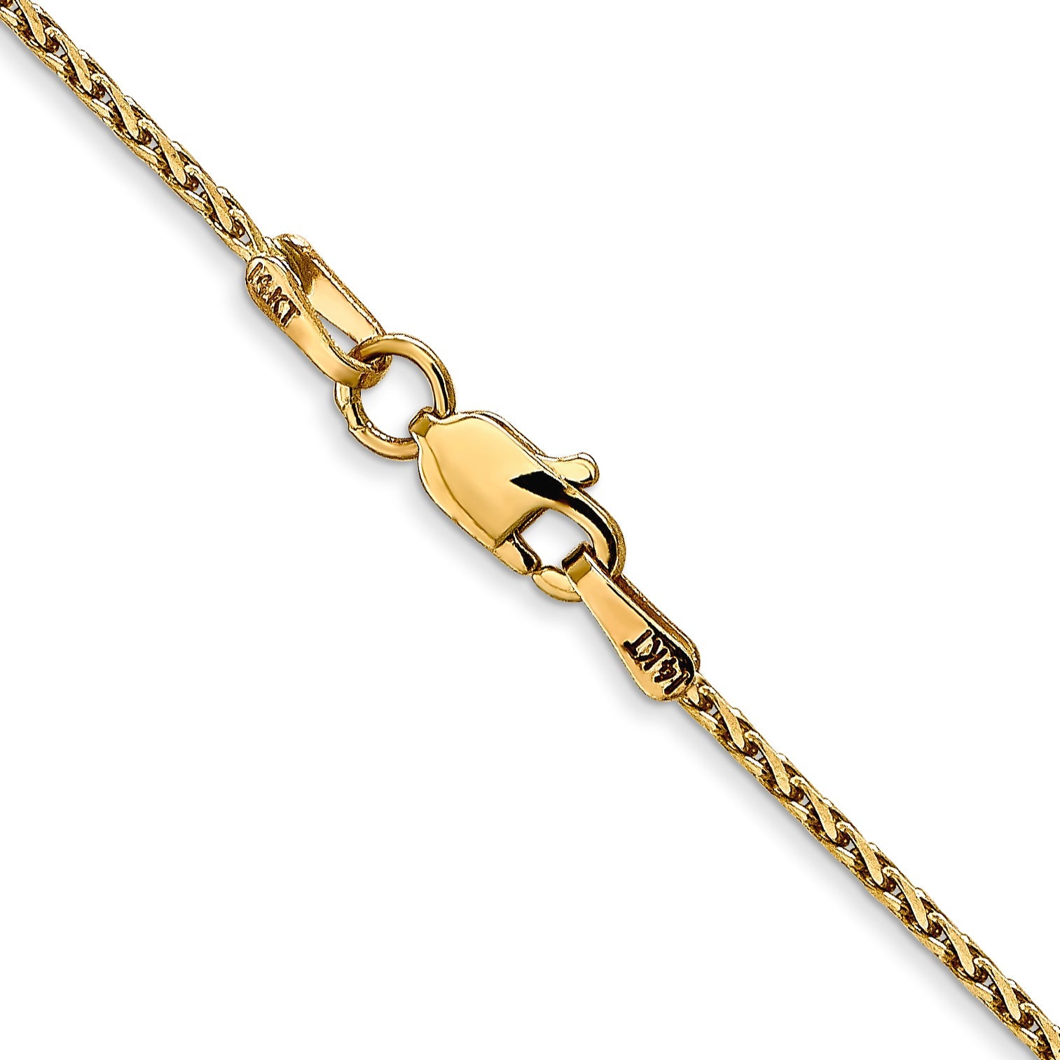 14K Yellow Gold 20 Inch 1.5mm Diamond-Cut Parisian Wheat With Lobster Clasp Chain Necklace