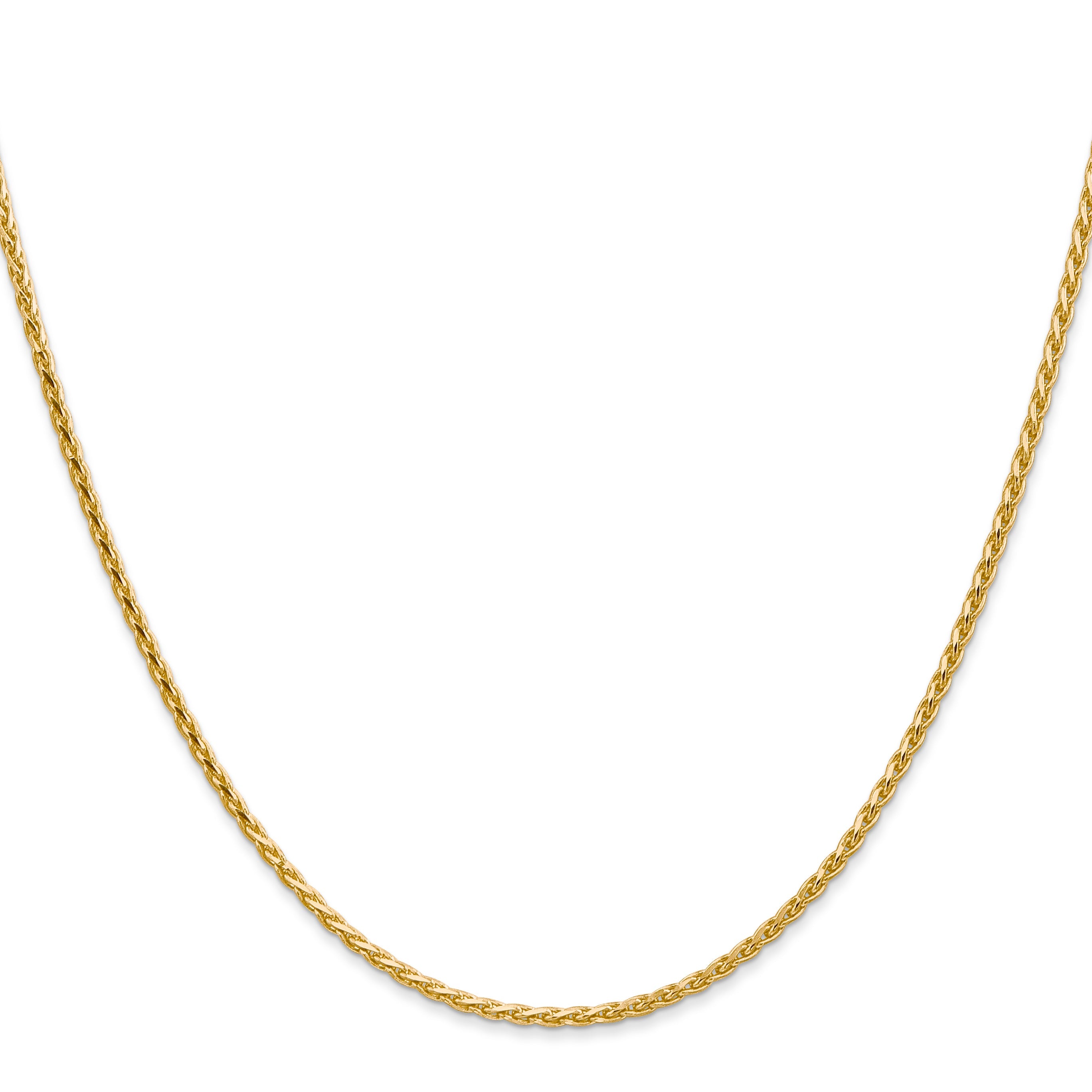 14K Yellow Gold 1.9mm Diamond-Cut Parisian Wheat With Lobster Clasp Chain Necklace
