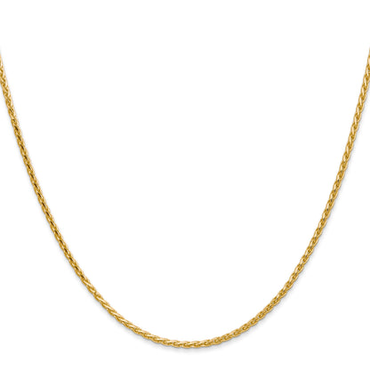 14K Yellow Gold 1.9mm Diamond-Cut Parisian Wheat With Lobster Clasp Chain Necklace