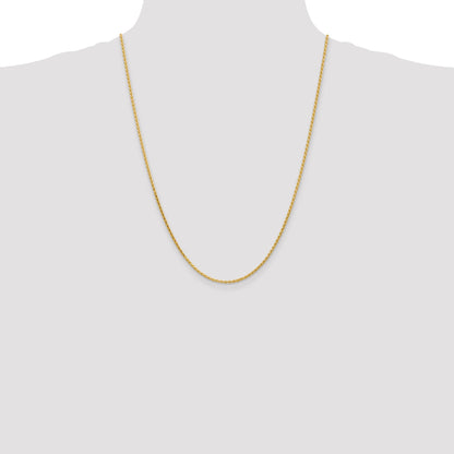 14K Yellow Gold 1.9mm Diamond-Cut Parisian Wheat With Lobster Clasp Chain Necklace