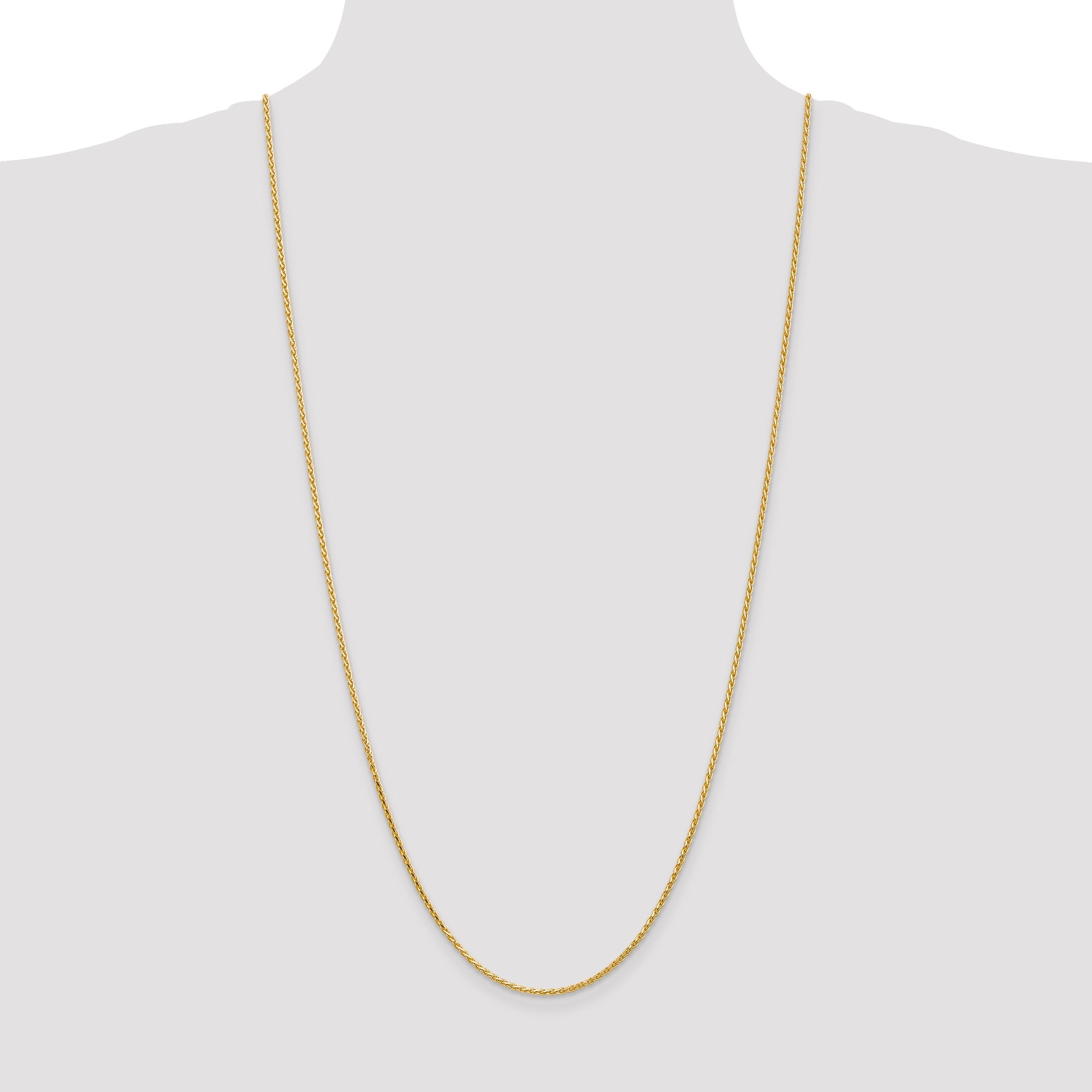 14K Yellow Gold 1.9mm Diamond-Cut Parisian Wheat With Lobster Clasp Chain Necklace
