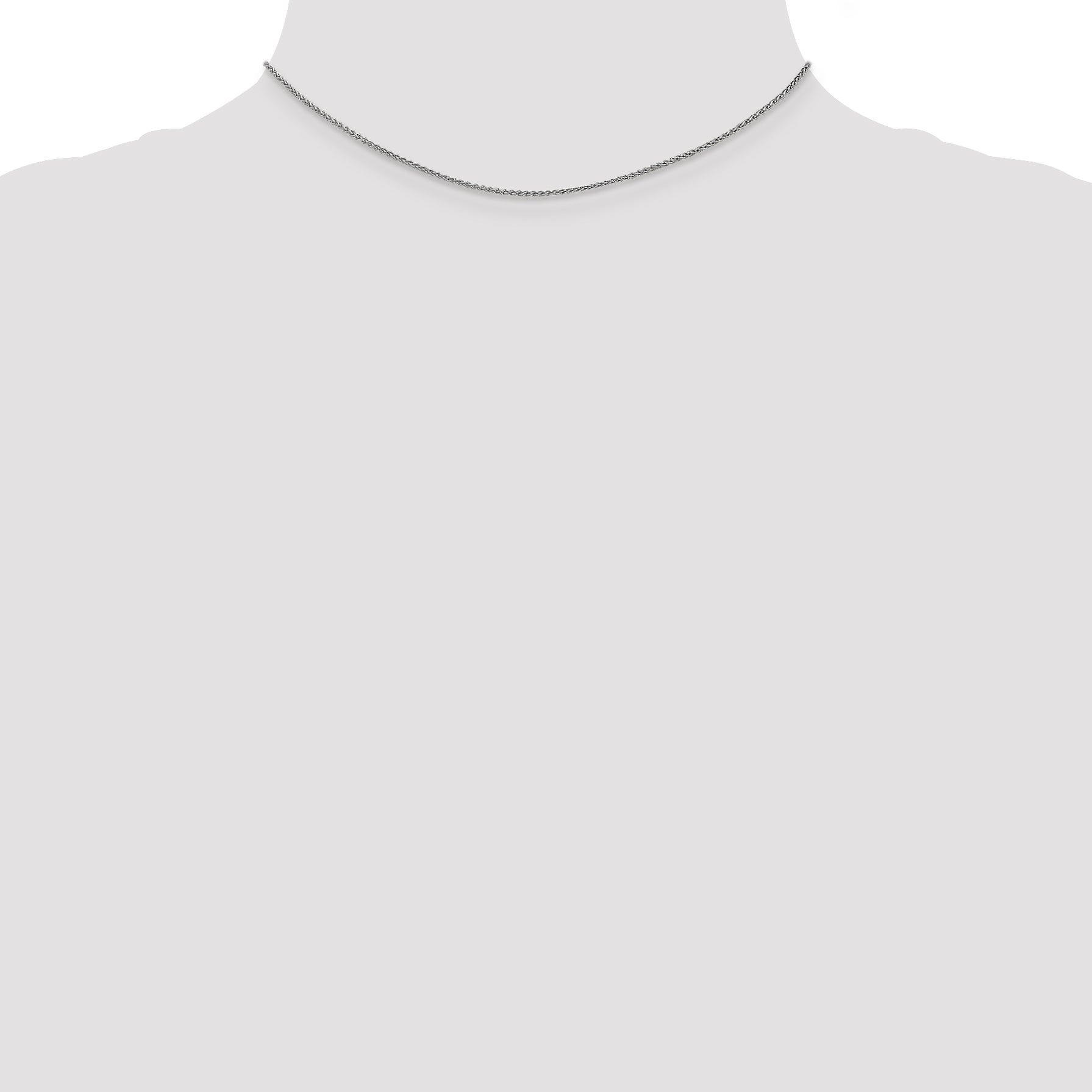 14K White Gold 14 Inch 1.25mm Spiga With Lobster Clasp Chain Necklace