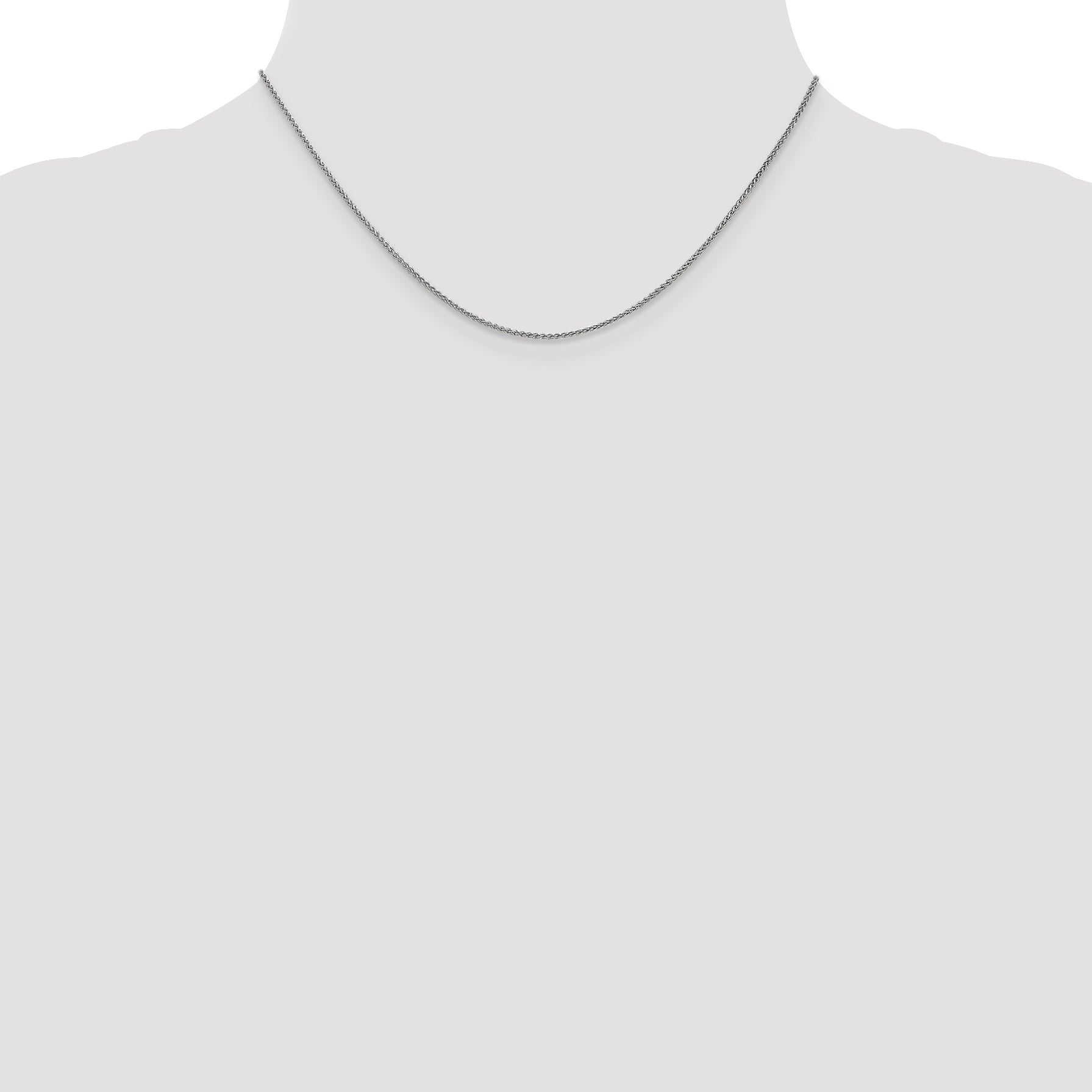 14K White Gold 1.25mm Spiga With Lobster Clasp Chain Necklace