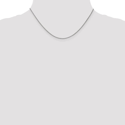 14K White Gold 1.25mm Spiga With Lobster Clasp Chain Necklace