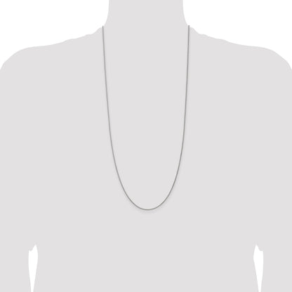 14K White Gold 1.25mm Spiga With Lobster Clasp Chain Necklace