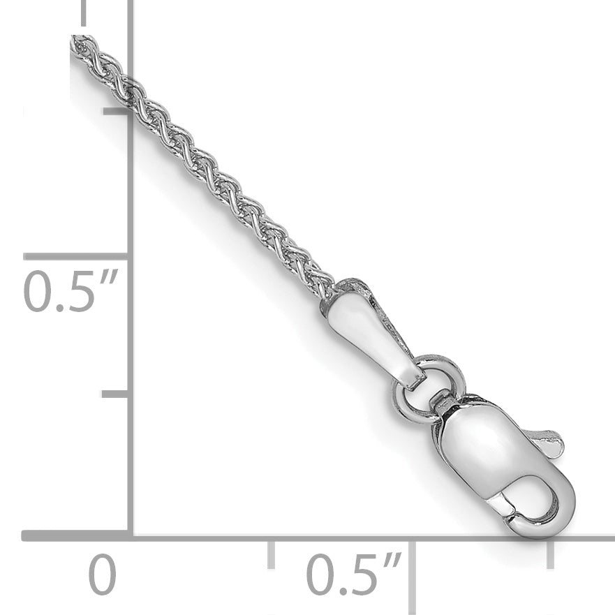 14K White Gold 9 Inch 1.25mm Spiga With Lobster Clasp Anklet