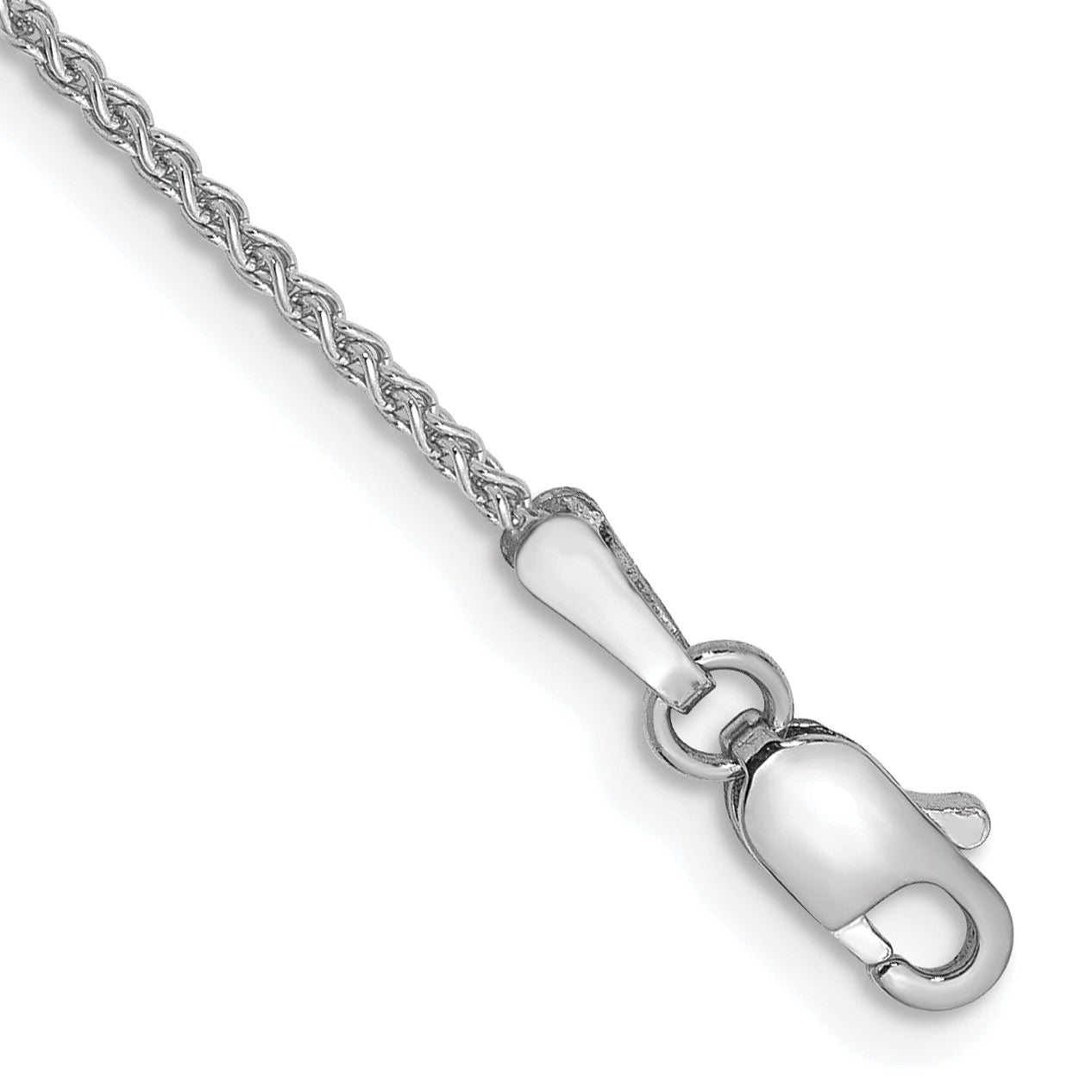 14K White Gold 10 Inch 1.25mm Spiga With Lobster Clasp Anklet