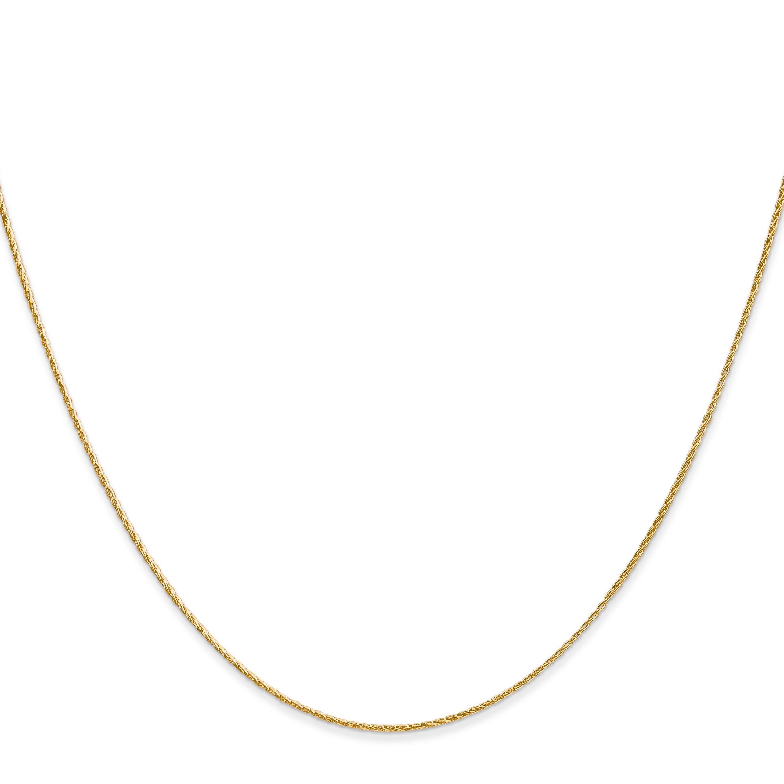 14K Yellow Gold .7mm Round Parisian Wheat With Lobster Clasp Chain Necklace