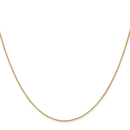 14K Yellow Gold .7mm Round Parisian Wheat With Lobster Clasp Chain Necklace