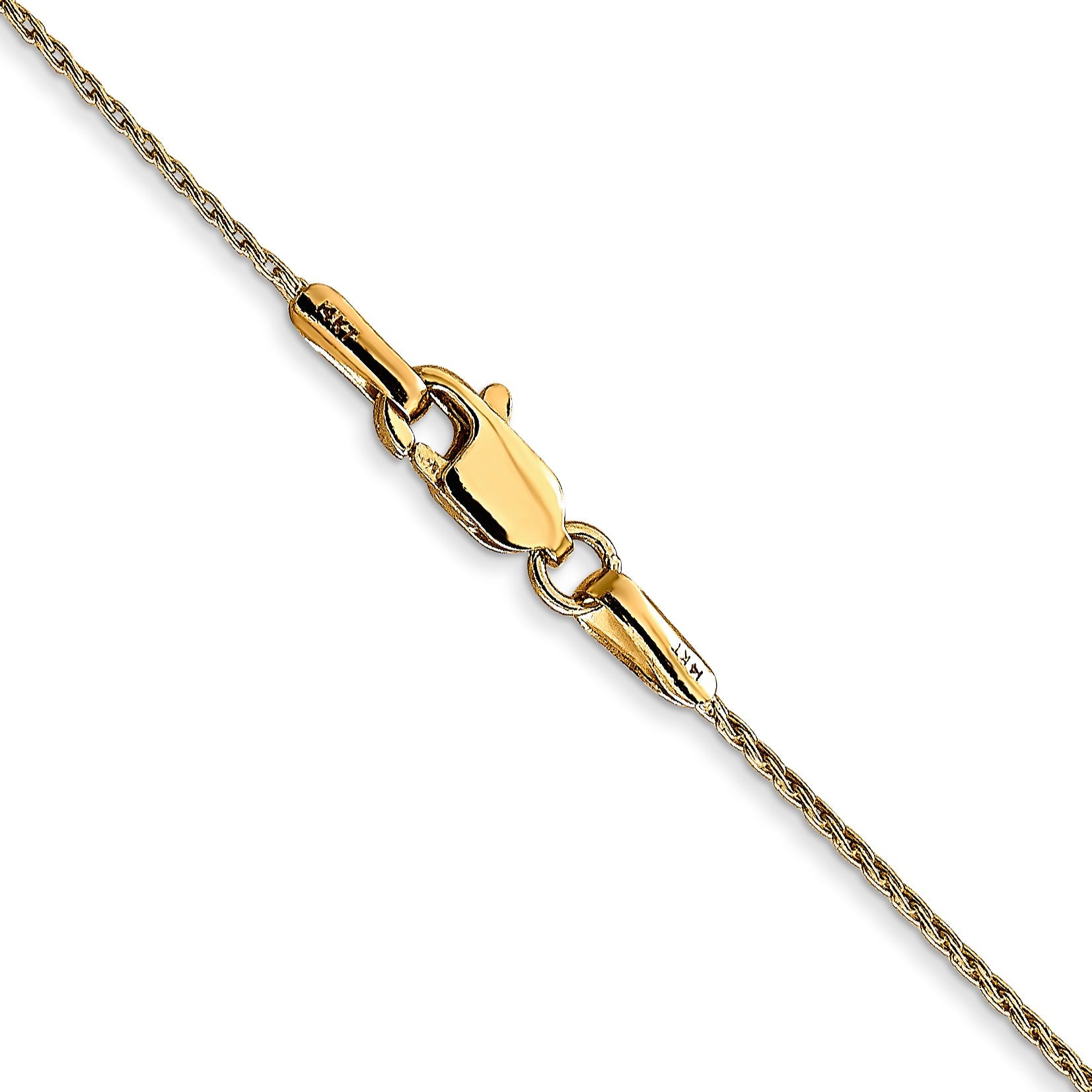 14K Yellow Gold .7mm Round Parisian Wheat With Lobster Clasp Chain Necklace