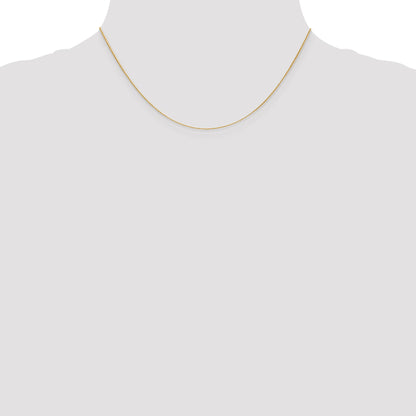 14K Yellow Gold .7mm Round Parisian Wheat With Lobster Clasp Chain Necklace