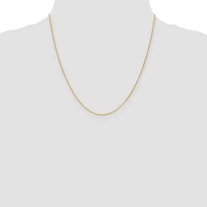 14K Yellow Gold 20 Inch .7mm Round Parisian Wheat With Lobster Clasp Chain Necklace