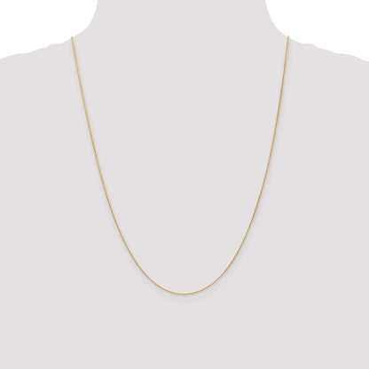 14K Yellow Gold 24 Inch .7mm Round Parisian Wheat With Lobster Clasp Chain Necklace