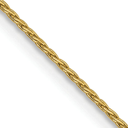14K Yellow Gold .7mm Round Parisian Wheat With Lobster Clasp Chain Necklace