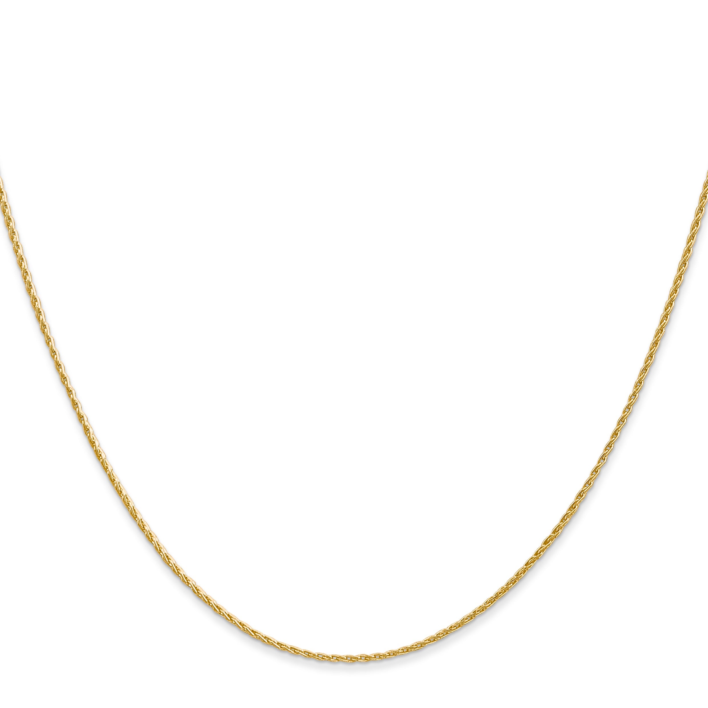 14K Yellow Gold 16 Inch 1mm Round Parisian Wheat With Lobster Clasp Chain Necklace