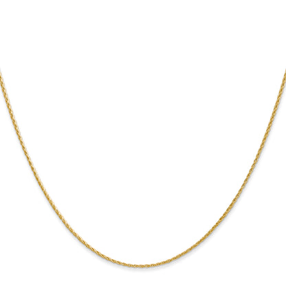 14K Yellow Gold 16 Inch 1mm Round Parisian Wheat With Lobster Clasp Chain Necklace