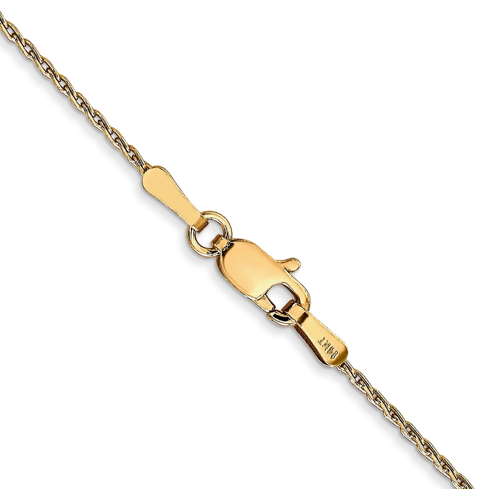 14K Yellow Gold 18 Inch 1mm Round Parisian Wheat With Lobster Clasp Chain Necklace