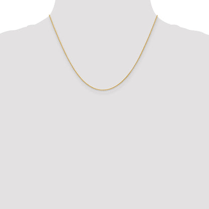 14K Yellow Gold 18 Inch 1mm Round Parisian Wheat With Lobster Clasp Chain Necklace