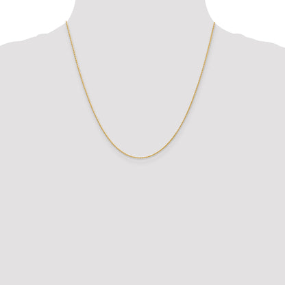 14K Yellow Gold 20 Inch 1mm Round Parisian Wheat With Lobster Clasp Chain Necklace