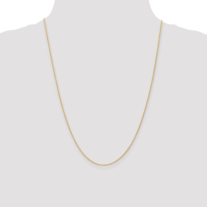 14K Yellow Gold 24 Inch 1mm Round Parisian Wheat With Lobster Clasp Chain Necklace