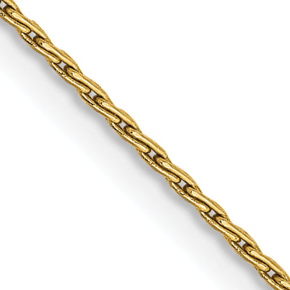 14K Yellow Gold 16 Inch 1mm Round Parisian Wheat With Lobster Clasp Chain Necklace