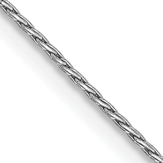 14K White Gold 18 Inch .7mm Round Parisian Wheat With Lobster Clasp Chain Necklace