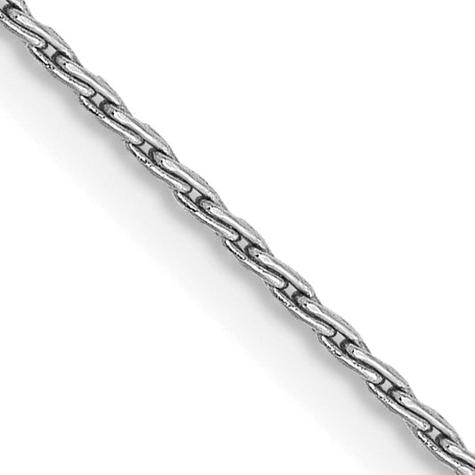 14K White Gold 16 Inch 1mm Round Parisian Wheat With Lobster Clasp Chain Necklace