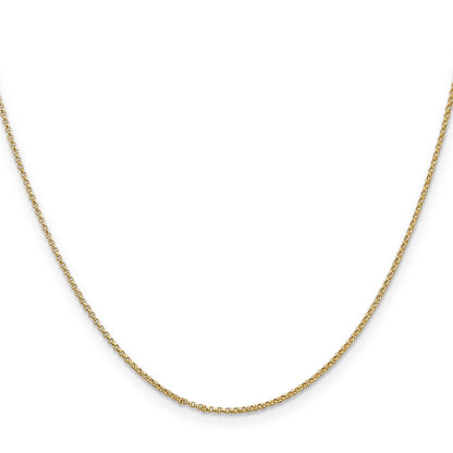 14K Yellow Gold 1.15mm Rolo With Lobster Clasp Pendant Chain Necklace