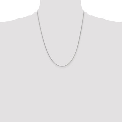 14K White Gold 1.55mm Rolo With Lobster Clasp Pendant Chain Necklace