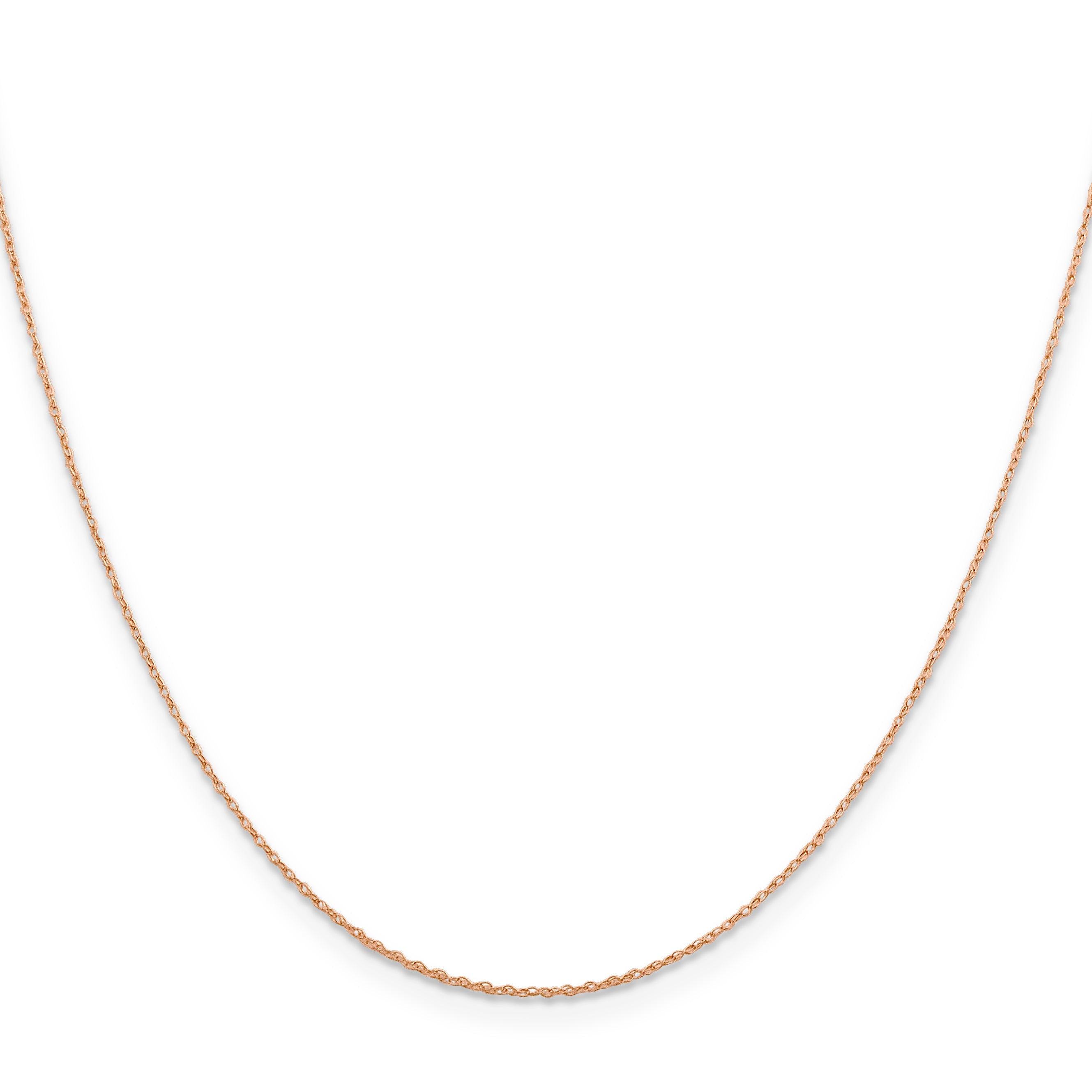 14K Rose Gold 20 Inch .5mm Baby Rope With Spring Ring Clasp Chain Neck ...