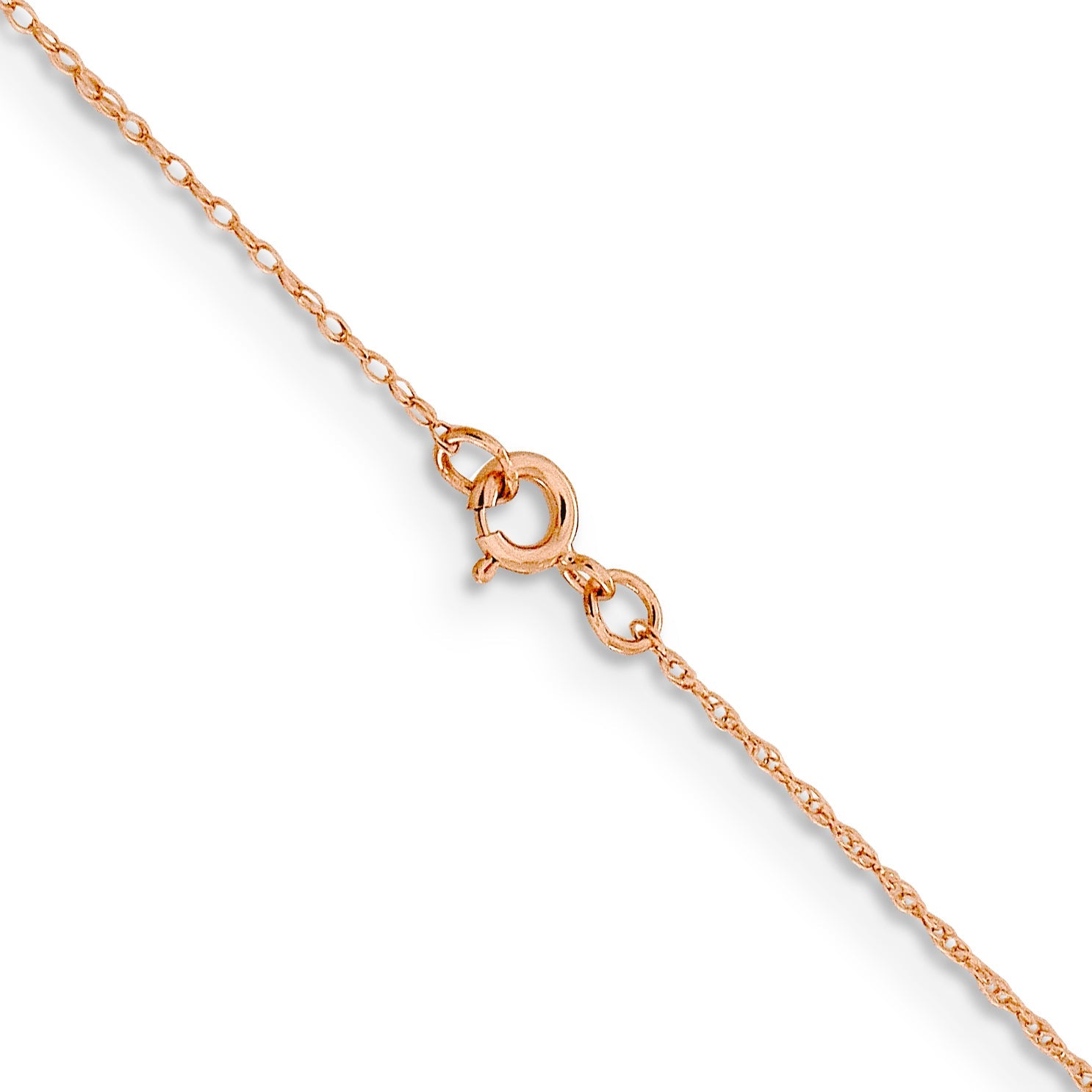 Baby Rosa Chain 14K Rose Gold 20 Inch .5mm Baby Rope With Spring Ring Clasp Chain Neck ...