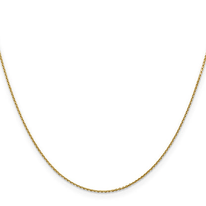 14K Yellow Gold .9mm Diamond-Cut Round Open Link Cable With Lobster Clasp Chain Necklace
