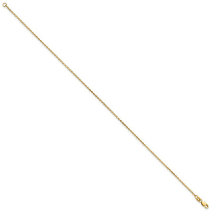 14K Yellow Gold 10 inch 1.4mm Forzantine Cable with Lobster Clasp Anklet