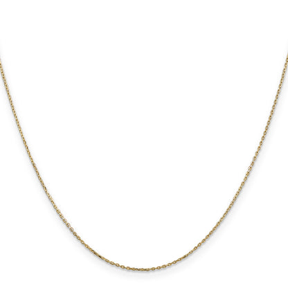 14K Yellow Gold .8mm Diamond-Cut Cable With Lobster Clasp Chain Necklace