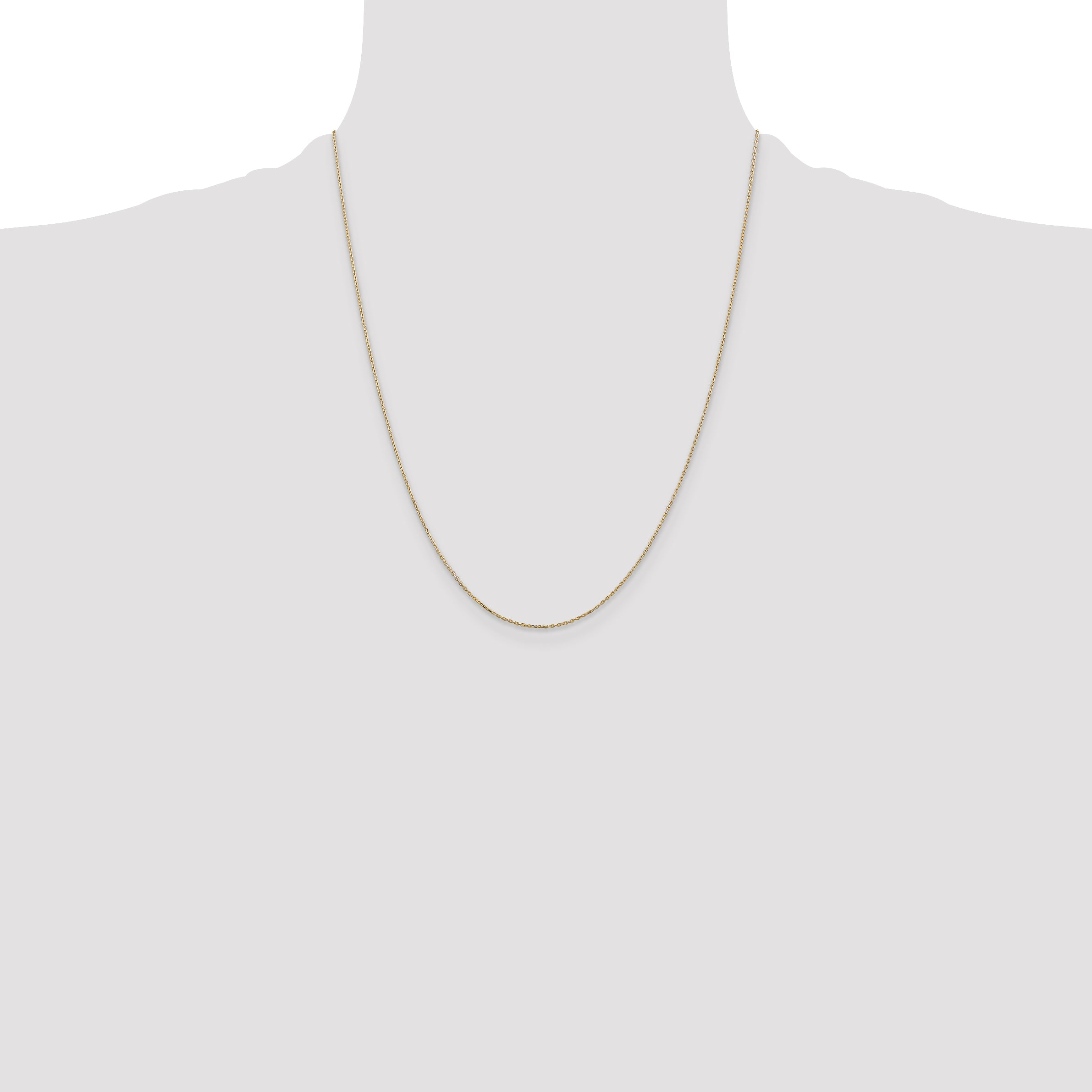 14K Yellow Gold .8mm Diamond-Cut Cable With Lobster Clasp Chain Necklace