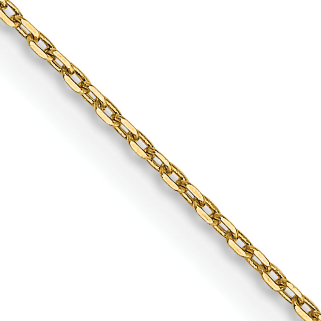 14K Yellow Gold .8mm Diamond-Cut Cable With Lobster Clasp Chain Necklace