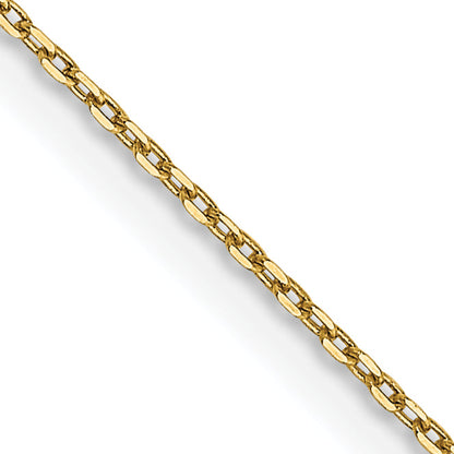 14K Yellow Gold .8mm Diamond-Cut Cable With Lobster Clasp Chain Necklace