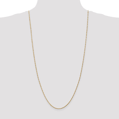 14K Yellow Gold 30 Inch 1.40mm Singapore With Spring Ring Clasp Chain Necklace