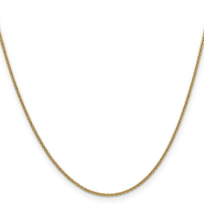 14K Yellow Gold 1.4mm Round Open Link Cable With Lobster Clasp Chain Necklace