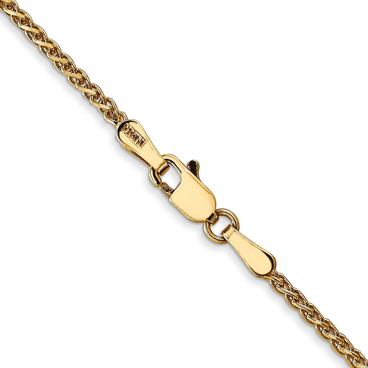 14K Yellow Gold 1.7mm Diamond-Cut Spiga With Lobster Clasp Chain Necklace
