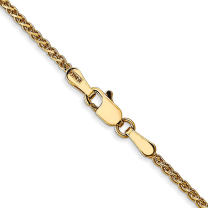 14K Yellow Gold 1.7mm Diamond-Cut Spiga With Lobster Clasp Chain Necklace