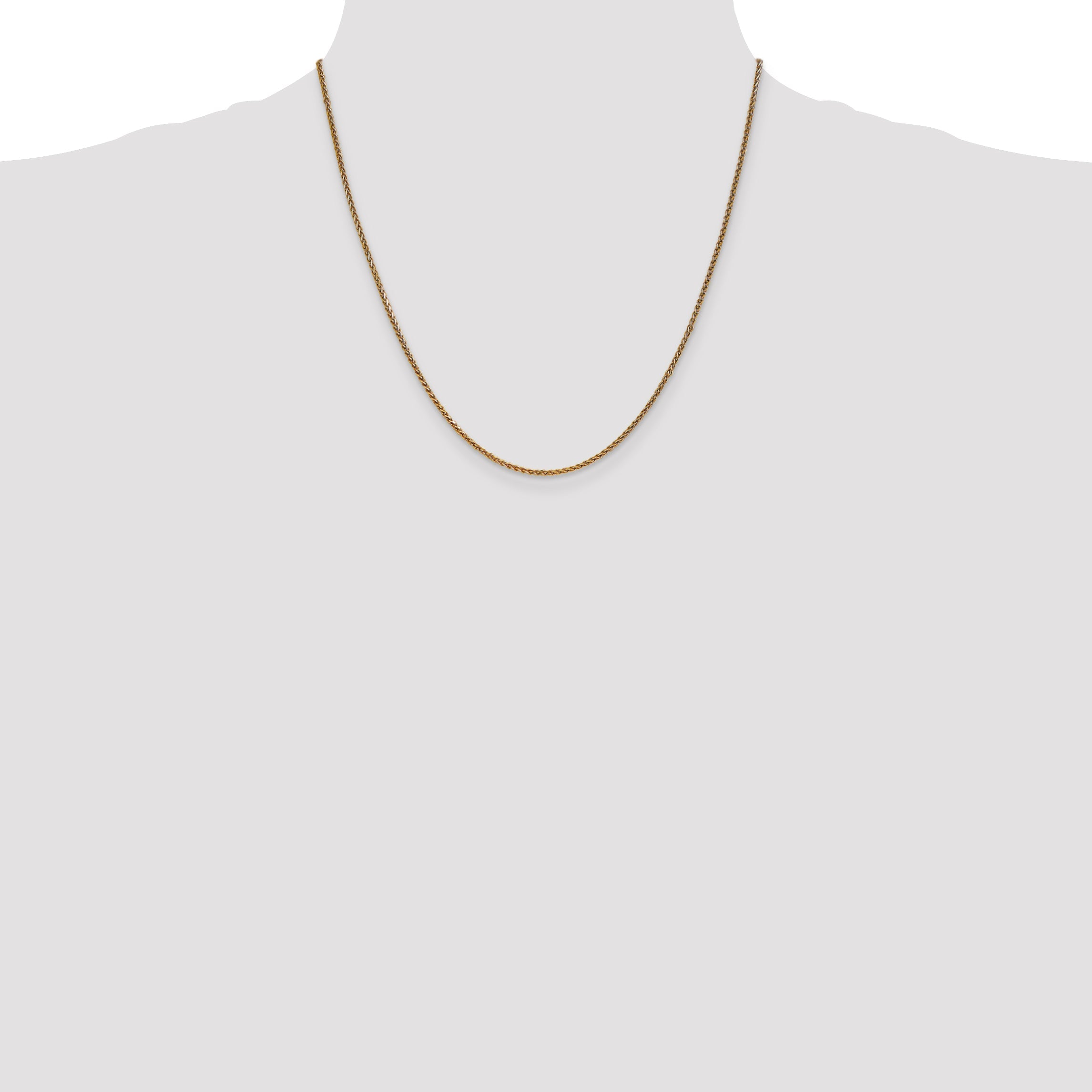 14K Yellow Gold 1.7mm Diamond-Cut Spiga With Lobster Clasp Chain Necklace