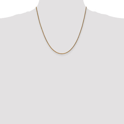 14K Yellow Gold 1.7mm Diamond-Cut Spiga With Lobster Clasp Chain Necklace