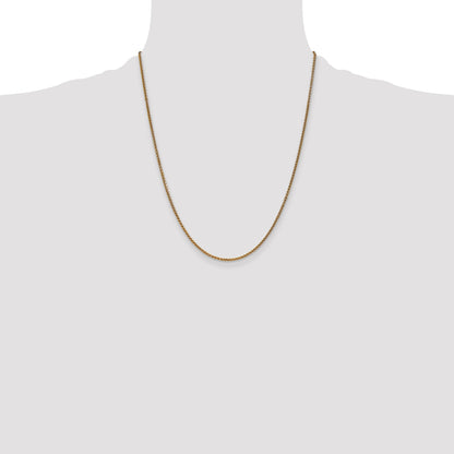 14K Yellow Gold 1.7mm Diamond-Cut Spiga With Lobster Clasp Chain Necklace