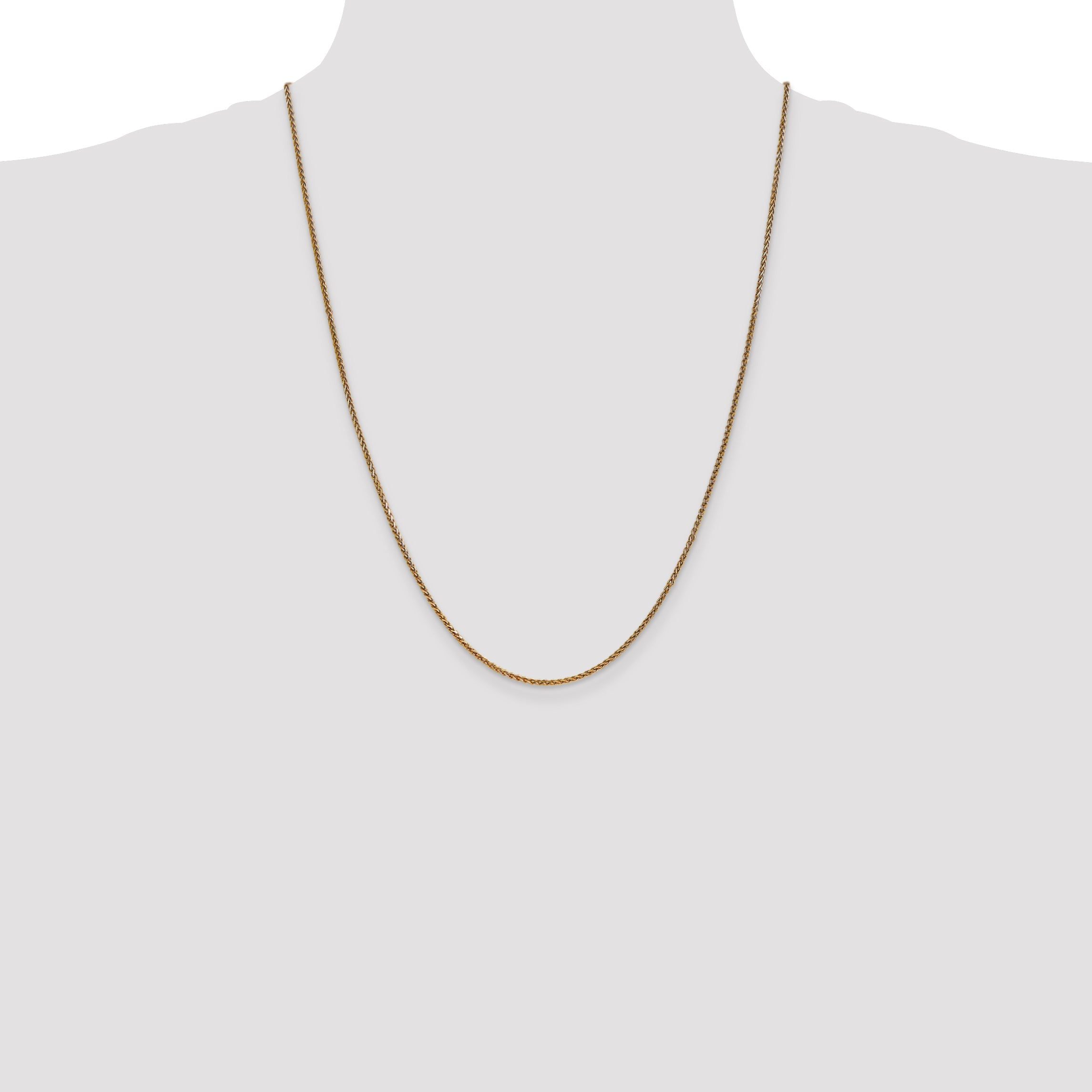 14K Yellow Gold 1.7mm Diamond-Cut Spiga With Lobster Clasp Chain Necklace