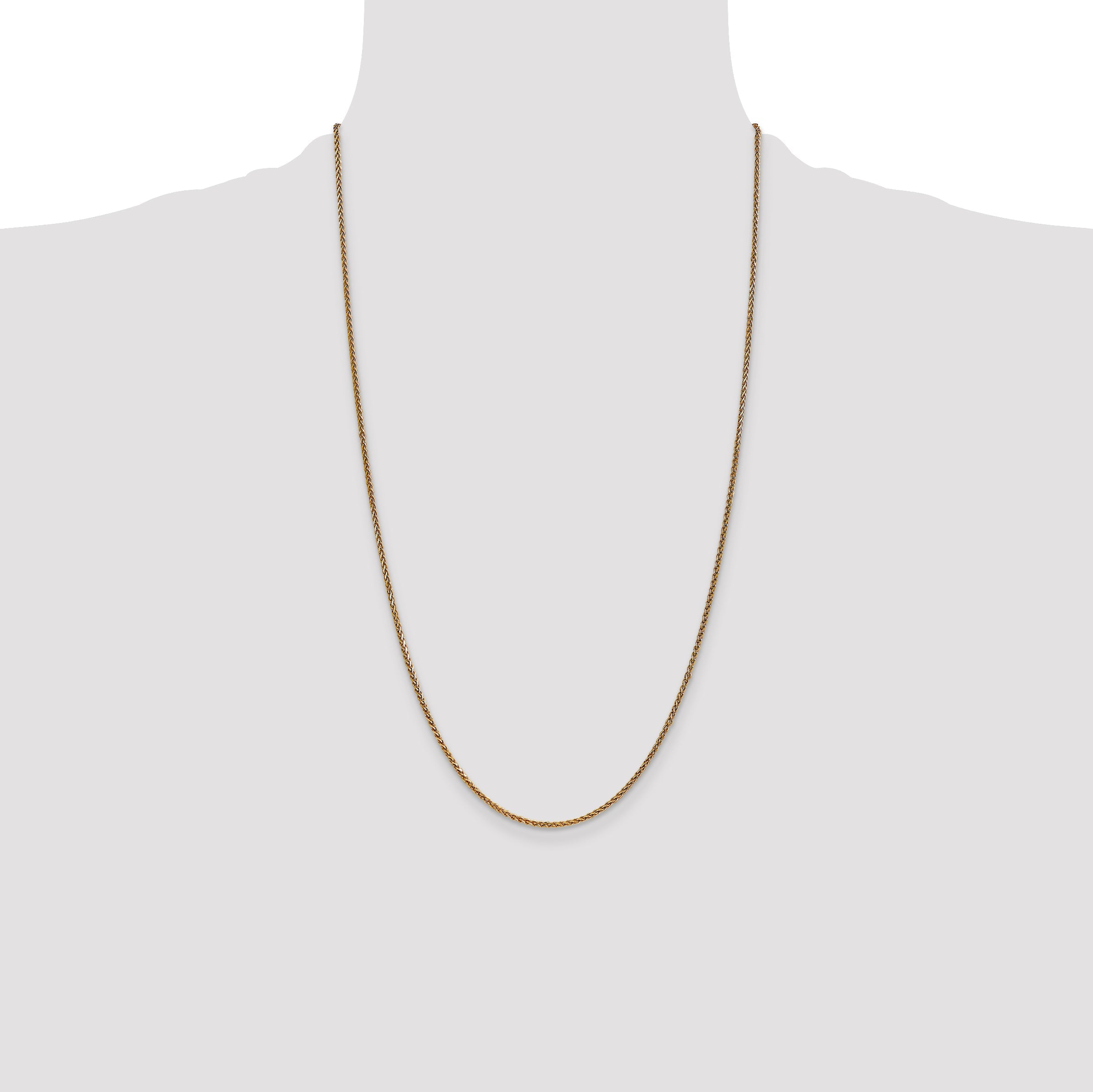 14K Yellow Gold 1.7mm Diamond-Cut Spiga With Lobster Clasp Chain Necklace